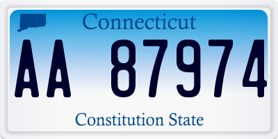 CT license plate AA87974