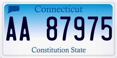 CT license plate AA87975