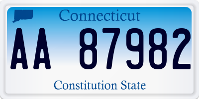 CT license plate AA87982