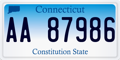 CT license plate AA87986