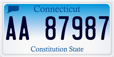 CT license plate AA87987