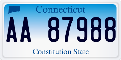 CT license plate AA87988