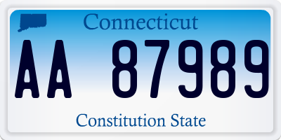 CT license plate AA87989