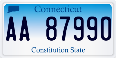 CT license plate AA87990