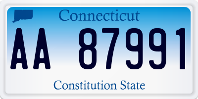 CT license plate AA87991