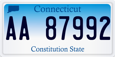 CT license plate AA87992