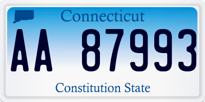 CT license plate AA87993