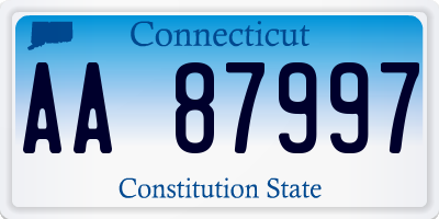 CT license plate AA87997