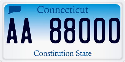 CT license plate AA88000