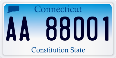 CT license plate AA88001