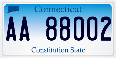 CT license plate AA88002