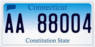 CT license plate AA88004