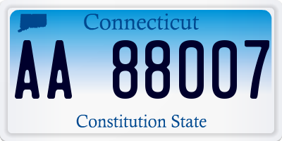 CT license plate AA88007