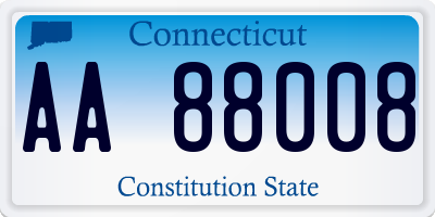 CT license plate AA88008