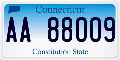 CT license plate AA88009