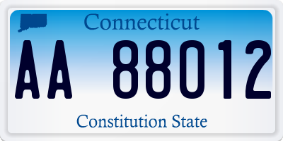 CT license plate AA88012