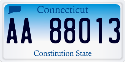 CT license plate AA88013