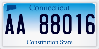 CT license plate AA88016