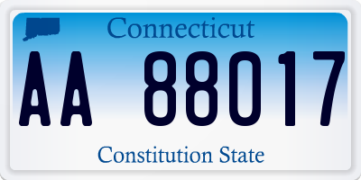 CT license plate AA88017