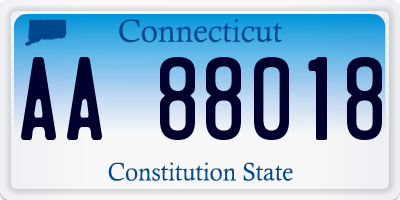 CT license plate AA88018