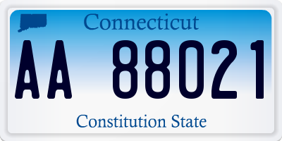 CT license plate AA88021