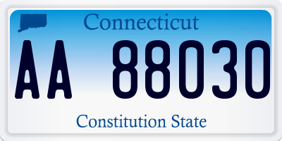 CT license plate AA88030