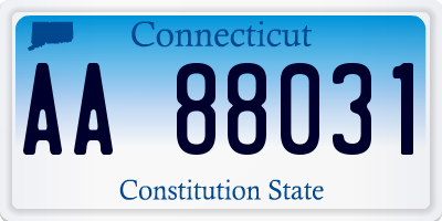 CT license plate AA88031