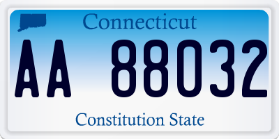 CT license plate AA88032