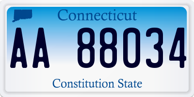 CT license plate AA88034