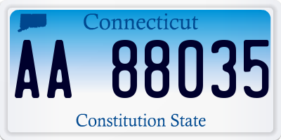 CT license plate AA88035