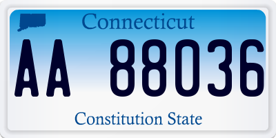 CT license plate AA88036