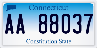 CT license plate AA88037