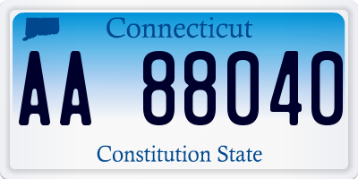 CT license plate AA88040