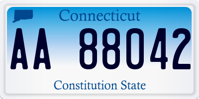 CT license plate AA88042