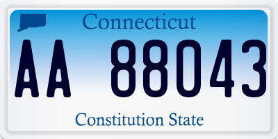 CT license plate AA88043