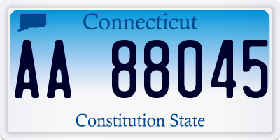 CT license plate AA88045