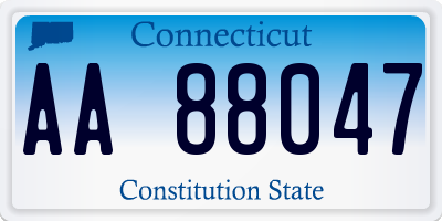 CT license plate AA88047