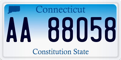 CT license plate AA88058