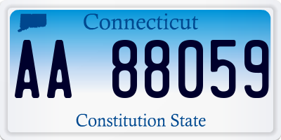 CT license plate AA88059