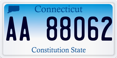 CT license plate AA88062