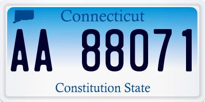 CT license plate AA88071