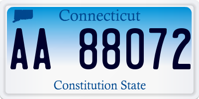 CT license plate AA88072