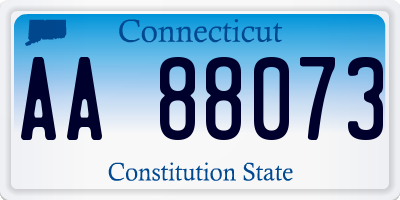 CT license plate AA88073