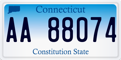 CT license plate AA88074