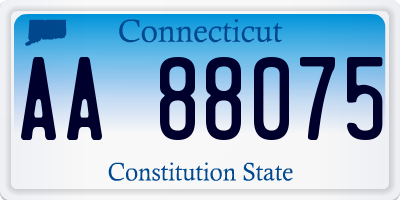 CT license plate AA88075