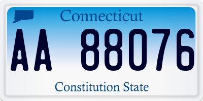 CT license plate AA88076