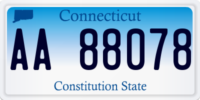 CT license plate AA88078