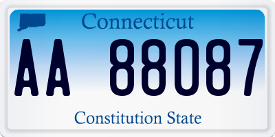 CT license plate AA88087