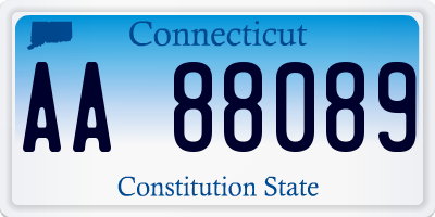 CT license plate AA88089