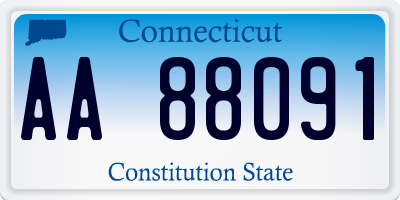 CT license plate AA88091